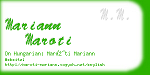 mariann maroti business card